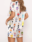 Marathon Runner Watercolor Satin Pajama Set For Women