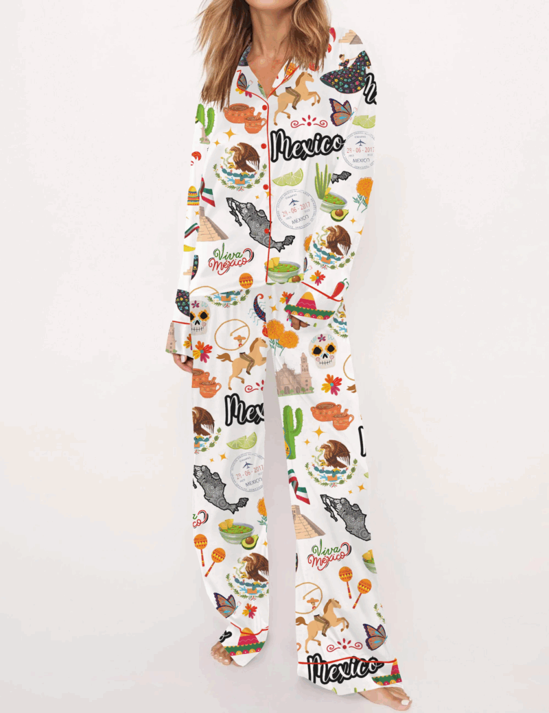 Mexico Silk Satin Pajama Set For Women