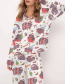 Moo Deng Christmas Silk Satin Pajama Set For Women