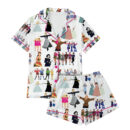 Musical Character Satin Pajamas Set For Women