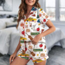 New York Travel Satin Pajama Set For Women