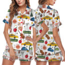 New York Travel Satin Pajama Set For Women
