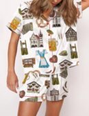 Oktoberfest Silk Satin Pajama Set For Women
