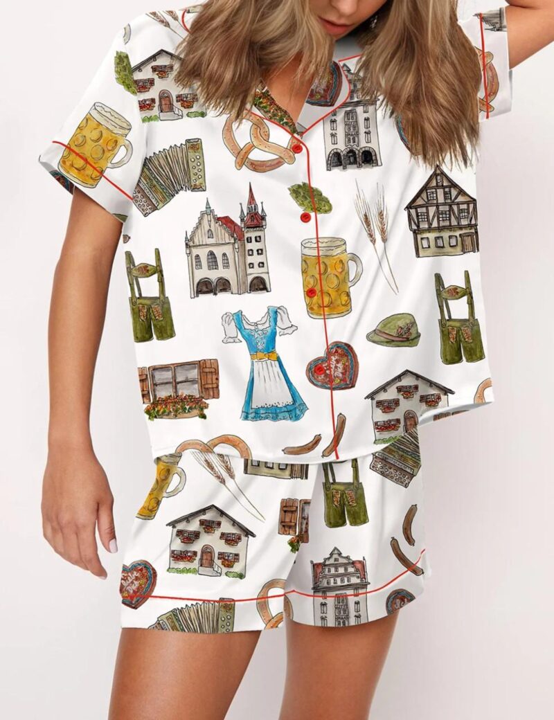 Oktoberfest Silk Satin Pajama Set For Women
