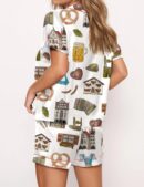 Oktoberfest Silk Satin Pajama Set For Women