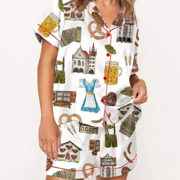 Oktoberfest Silk Satin Pajama Set For Women