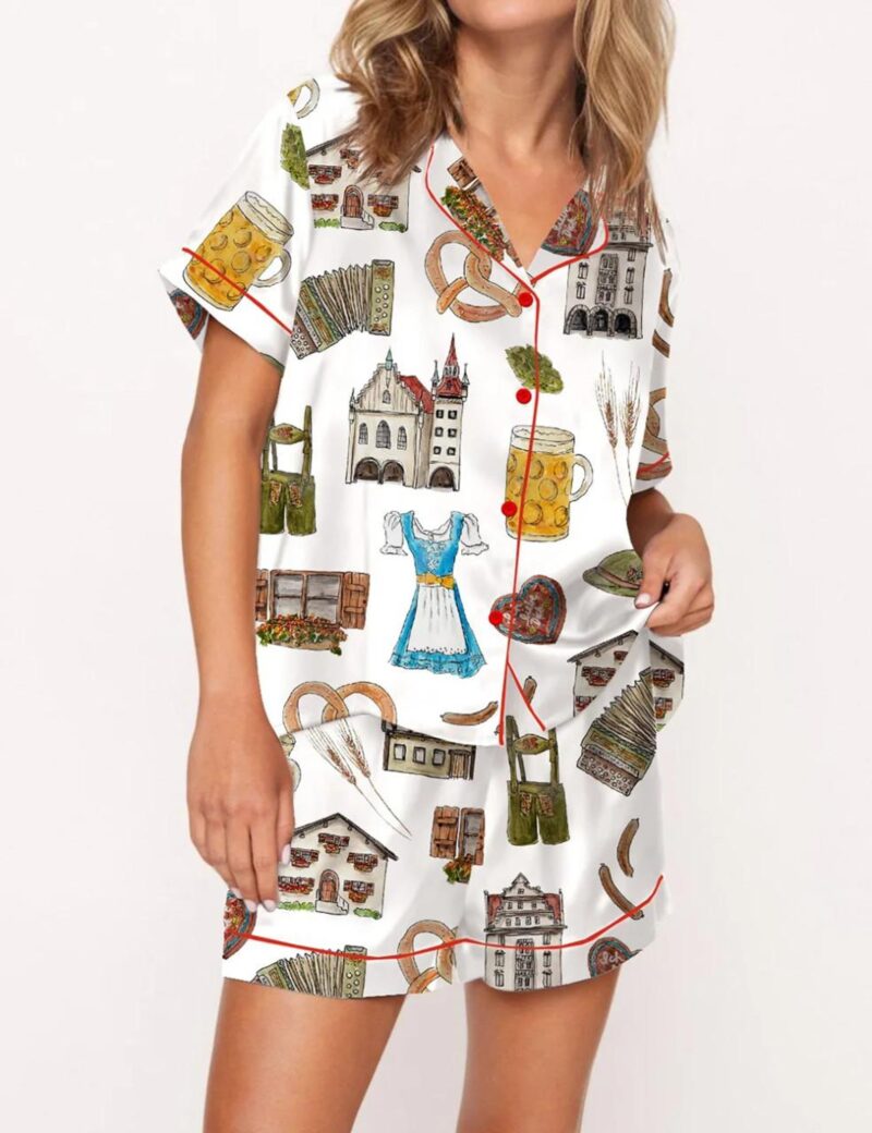 Oktoberfest Silk Satin Pajama Set For Women