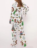 Paris Christmas Silk Satin Pajama Set For Women