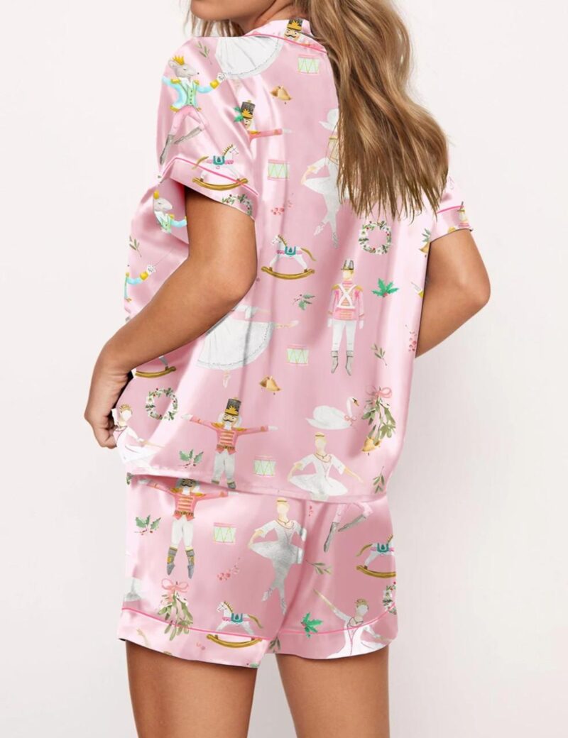 Pink Nutcracker Ballet Silk Satin Pajama Set