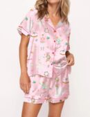 Pink Nutcracker Ballet Silk Satin Pajama Set