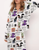Practical Magic Witches Silk Satin Pajama Set For Women