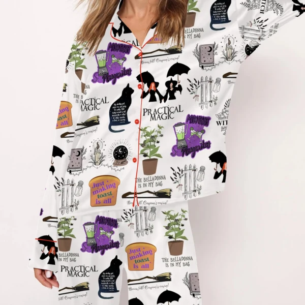 Practical Magic Witches Silk Satin Pajama Set For Women