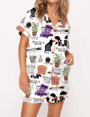 Practical Magic Witches Silk Satin Pajama Set For Women
