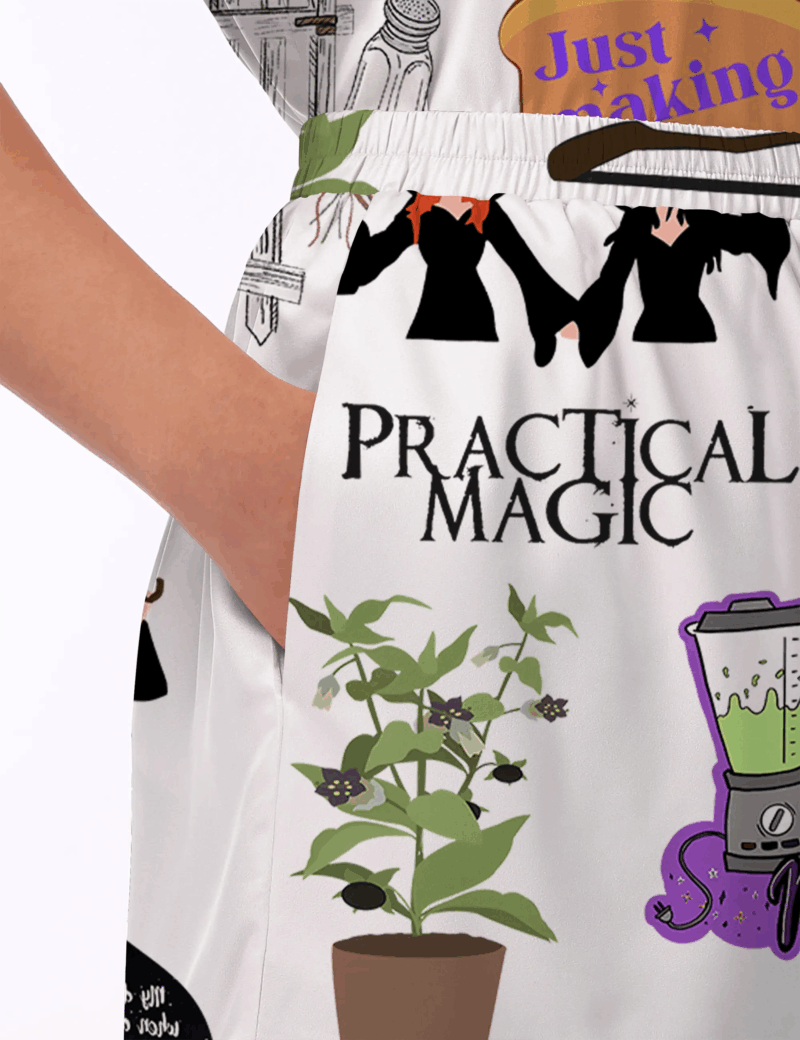 Practical Magic Witches Silk Satin Pajama Set For Women