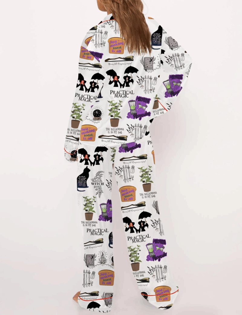 Practical Magic Witches Silk Satin Pajama Set For Women