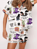 Practical Magic Witches Silk Satin Pajama Set For Women