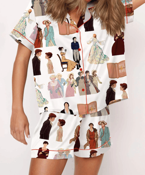Pride And Prejudice Girls Silk Satin Pajama Set For Women