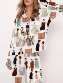Pride And Prejudice Girls Silk Satin Pajama Set For Women