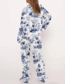Pug Dog Silky Satin Pajama Set For Women