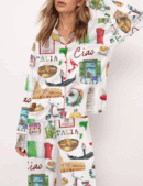 Rome Italy Travel Jubilee Silk Satin Pajama Set For Women