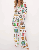 Rome Italy Travel Jubilee Silk Satin Pajama Set For Women