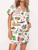 Rome Italy Travel Jubilee Silk Satin Pajama Set For Women