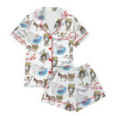 Sicily Italy Travel Silky Satin Pajama Set For Women