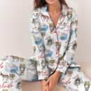 Sicily Italy Travel Silky Satin Pajama Set For Women
