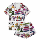 Six Musical Satin Pajamas Set For Women