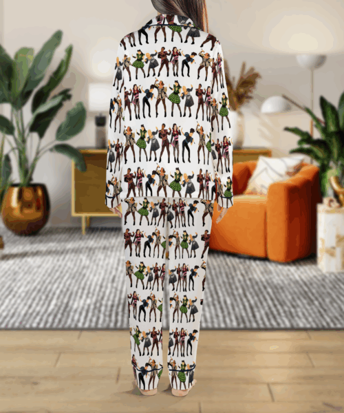 Six Musical Silk Satin Pajamas Set For Women