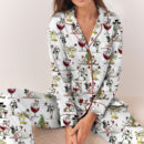 Snowman Christmas Satin Pajama Set For Women