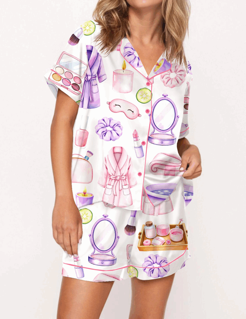 Spa Silk Satin Pajama Set For Women