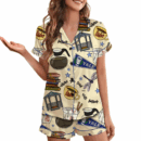 Stars Hollow Gilmore Girls Satin Pajamas Set For Women
