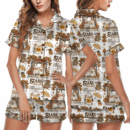Stars Hollow Satin Pajamas Set For Women