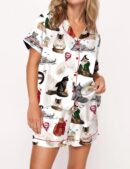 The Cat Edition Silk Satin Pajama Set For Women