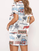 The Musical Silky Satin Pajama Set For Women