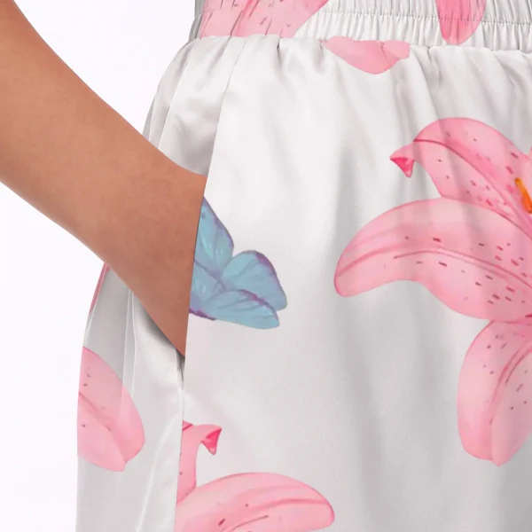 Tiger Lily Silk Satin Pajama Set For Women