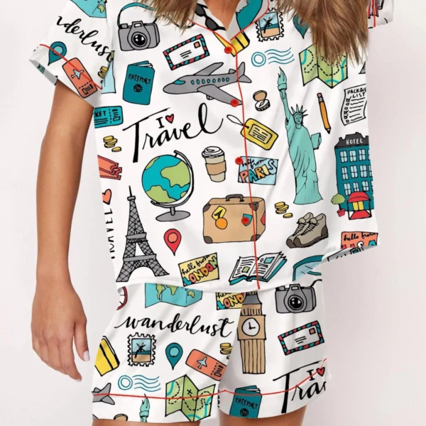 Travel Silk Satin Pajama Set For Women