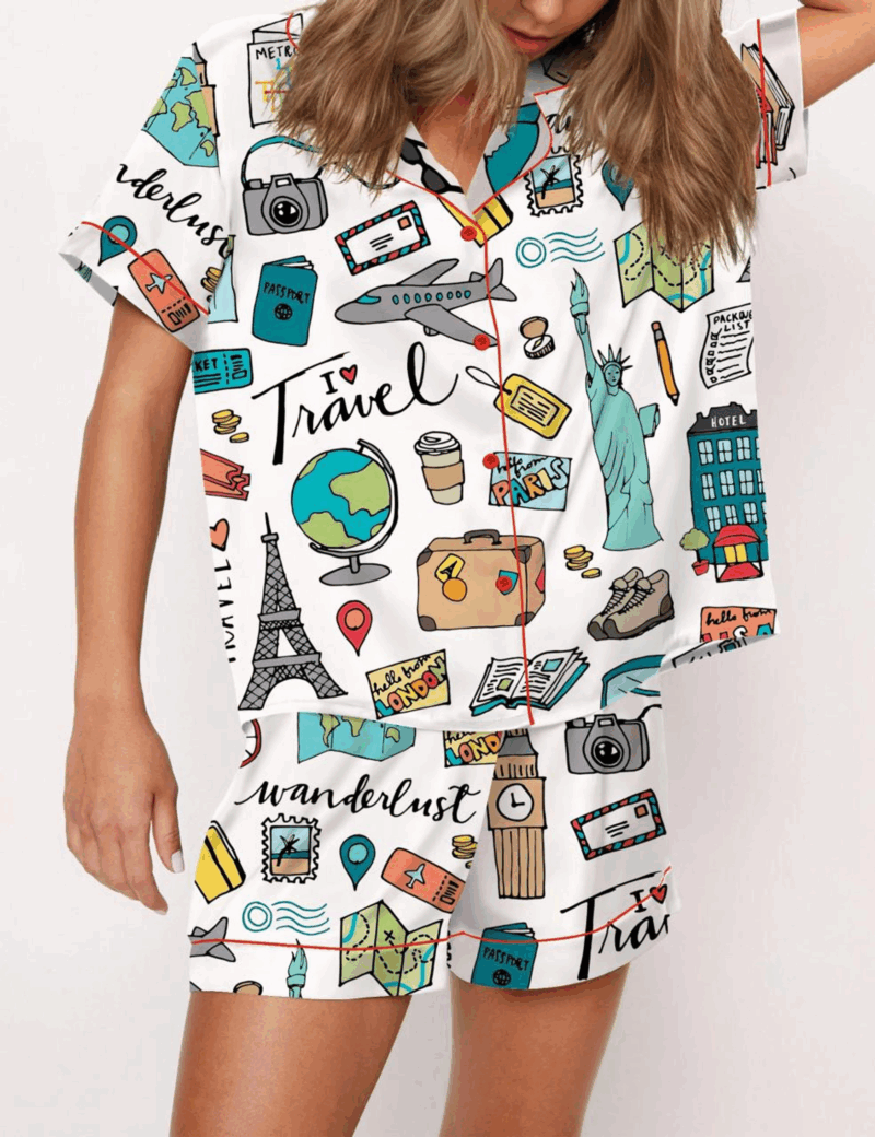 Travel Silk Satin Pajama Set For Women