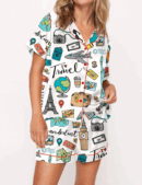 Travel Silk Satin Pajama Set For Women