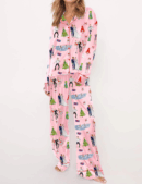 True Love Christmas Silky Satin Pajama Set For Women