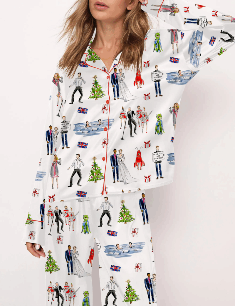 True Love Christmas Silky Satin Pajama Set For Women
