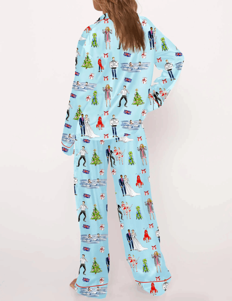 True Love Christmas Silky Satin Pajama Set For Women