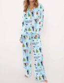 True Love Christmas Silky Satin Pajama Set For Women