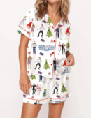 True Love Christmas Silky Satin Pajama Set For Women