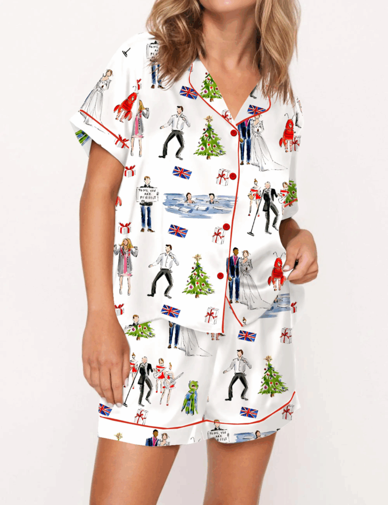 True Love Christmas Silky Satin Pajama Set For Women