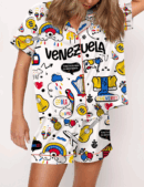 Venezuela Silk Satin Pajama Set For Women