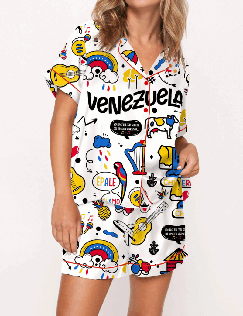 Venezuela Silk Satin Pajama Set For Women