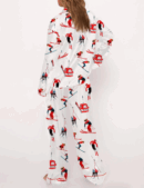 Vintage Skiers Silk Satin Pajama Set For Women