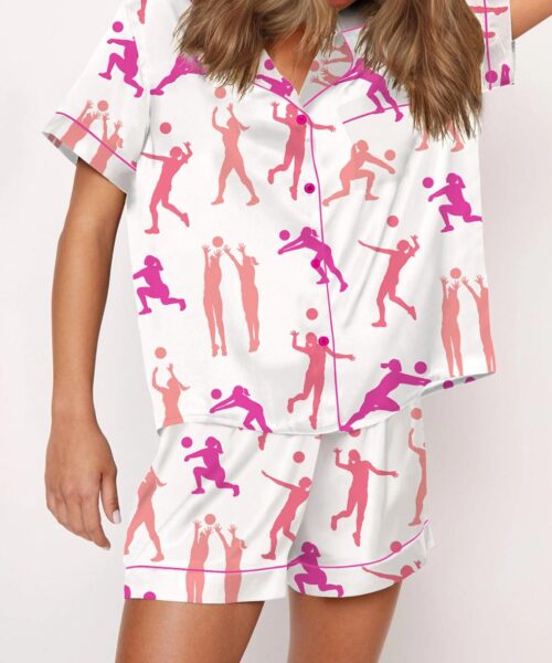 Volleyball Satin Pajama Set For Women